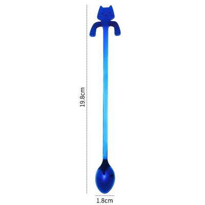 Лъжица за кафе от неръждаема стомана Прекрасна сладка форма на котка, чаена лъжичка, десерт, лека закуска, лъжица за сладолед, мини лъжици, прибори, кухненски инструменти