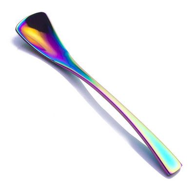 Кухненска десертна лъжица Лъжица за кафе и мляко от неръждаема стомана с керамична лъжица с дълга дръжка Позлатена десертна лъжица