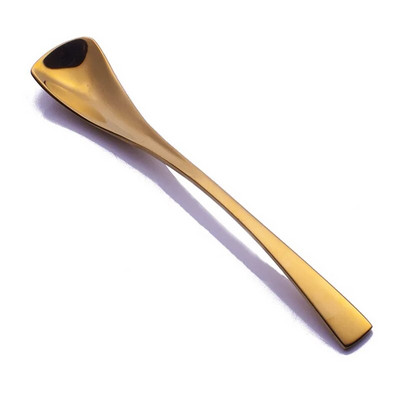 Кухненска десертна лъжица Лъжица за кафе и мляко от неръждаема стомана с керамична лъжица с дълга дръжка Позлатена десертна лъжица