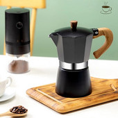 Vintage Aparat za espresso s drvenom ručkom Moka Lonac Klasični talijanski i kubanski Alati za pripremu piva Cafetera 150 ml 300 ml Dodaci za kafić