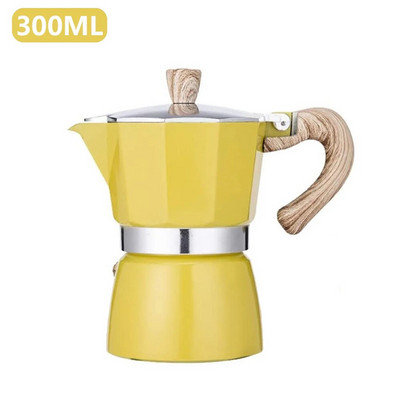 Vintage Aparat za espresso s drvenom ručkom Moka Lonac Klasični talijanski i kubanski Alati za pripremu piva Cafetera 150 ml 300 ml Dodaci za kafić