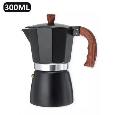 Vintage Aparat za espresso s drvenom ručkom Moka Lonac Klasični talijanski i kubanski Alati za pripremu piva Cafetera 150 ml 300 ml Dodaci za kafić