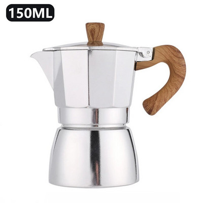 Vintage Aparat za espresso s drvenom ručkom Moka Lonac Klasični talijanski i kubanski Alati za pripremu piva Cafetera 150 ml 300 ml Dodaci za kafić
