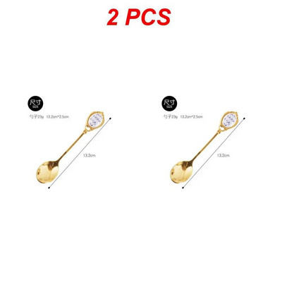 Χρυσό ανοξείδωτο κουτάλι ελαφρύ πολυτελές Κουτάλι καφέ Κουτάλι δημιουργικό ανάμειξη κουταλάκι του γλυκού με κεραμικό ντεκόρ Επιτραπέζια σκεύη δώρα