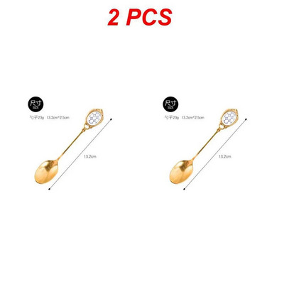 Χρυσό ανοξείδωτο κουτάλι ελαφρύ πολυτελές Κουτάλι καφέ Κουτάλι δημιουργικό ανάμειξη κουταλάκι του γλυκού με κεραμικό ντεκόρ Επιτραπέζια σκεύη δώρα