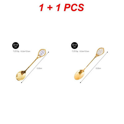 Χρυσό ανοξείδωτο κουτάλι ελαφρύ πολυτελές Κουτάλι καφέ Κουτάλι δημιουργικό ανάμειξη κουταλάκι του γλυκού με κεραμικό ντεκόρ Επιτραπέζια σκεύη δώρα