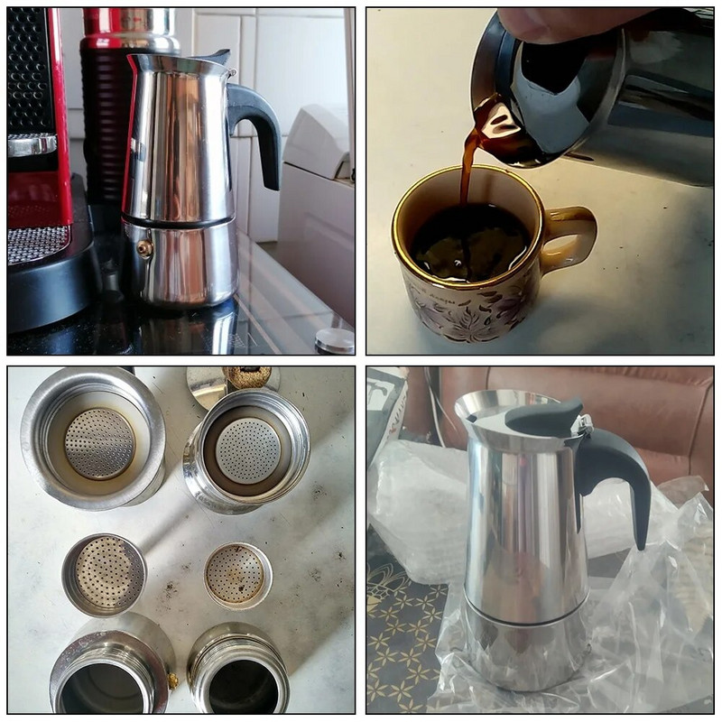 Mocha Espresso Latte Stovetop Filter 2/4/6/9 šalica Lonac za aparat za kavu Posuda za kavu od nehrđajućeg čelika za kuhinju Moka aparat za kavu