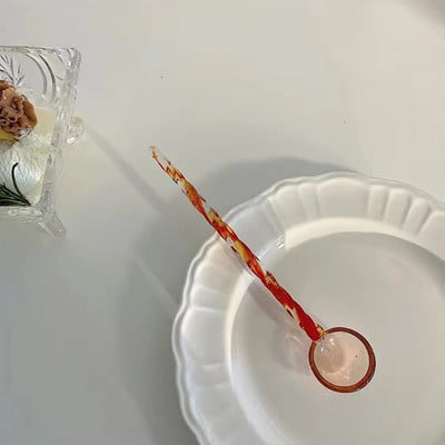 Kristálykanál Üveg Teáskanál Kreatív Kávékanál Desszert Tortakanál Evőeszközök Tej Kávé Keverő Kanál Konyhai étkészlet