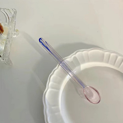 Kristálykanál Üveg Teáskanál Kreatív Kávékanál Desszert Tortakanál Evőeszközök Tej Kávé Keverő Kanál Konyhai étkészlet