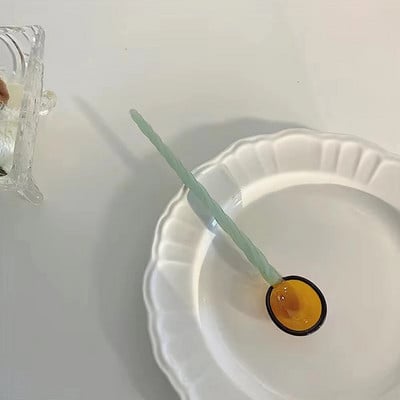 Kristálykanál Üveg Teáskanál Kreatív Kávékanál Desszert Tortakanál Evőeszközök Tej Kávé Keverő Kanál Konyhai étkészlet