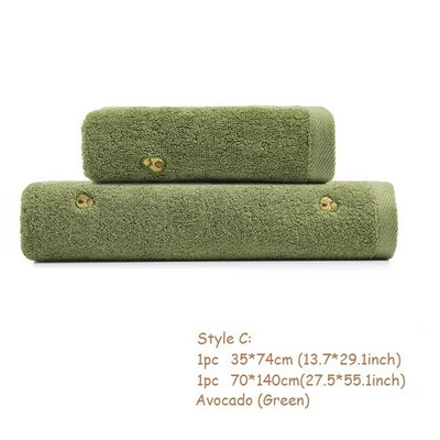 Хавлиена кърпа за баня от чист памук Луксозна висококачествена хавлиена кърпа за баня с принт авокадо Меки супер абсорбиращи плажни кърпи за възрастни 70x140 см