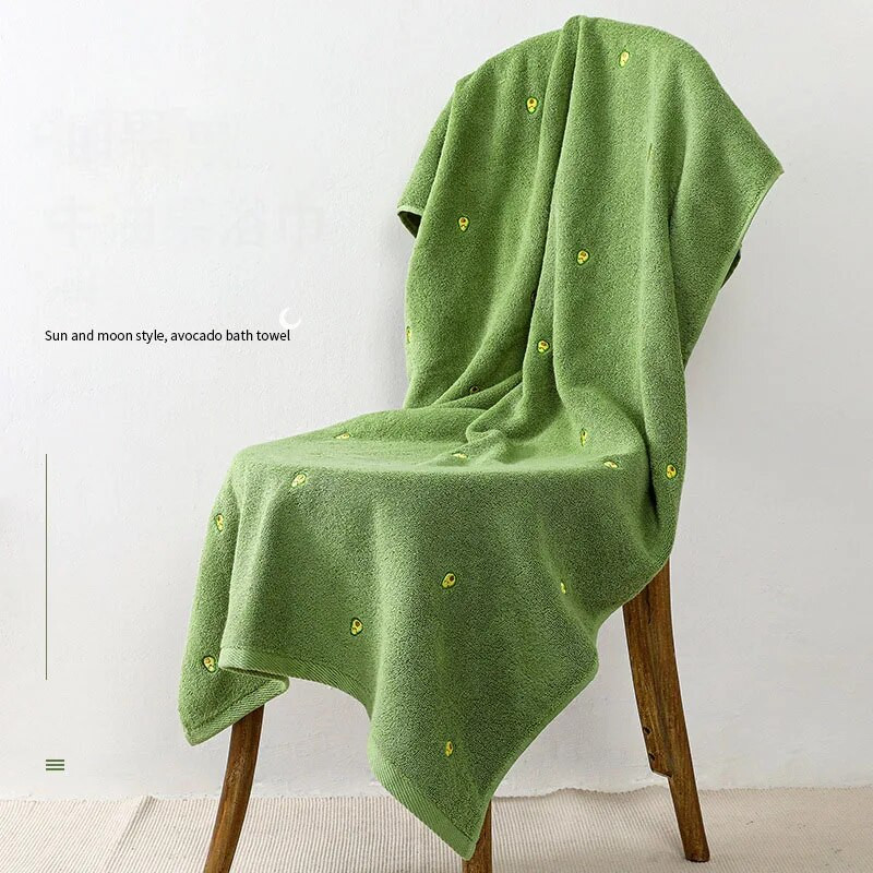 Хавлиена кърпа за баня от чист памук Луксозна висококачествена хавлиена кърпа за баня с принт авокадо Меки супер абсорбиращи плажни кърпи за възрастни 70x140 см