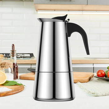 Καφετιέρα Espresso Induction Coffee Moka 200ml/4 φλιτζάνι φορητή κατσαρόλα Κατάλληλη για εστίες κουζίνας Home Camping