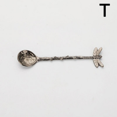 Retro metalinis kavos šaukštas Laumžirgio šakelės lapai Forma Ledai Tortas Desertas Pienas Maišymo šaukštas Virtuvės reikmenys Stalo reikmenys