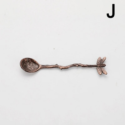 Retro metalinis kavos šaukštas Laumžirgio šakelės lapai Forma Ledai Tortas Desertas Pienas Maišymo šaukštas Virtuvės reikmenys Stalo reikmenys