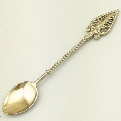 Vintage kristalni uzorak mala kava čaj mini žlica za miješanje zlatna srebrna žlica dodaci za kafeteriju visoke kvalitete retro