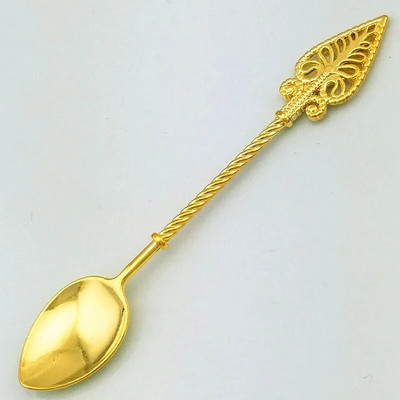 Vintage kristalni uzorak mala kava čaj mini žlica za miješanje zlatna srebrna žlica dodaci za kafeteriju visoke kvalitete retro