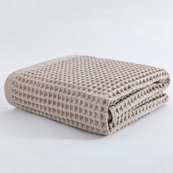1 брой 70x140 см висококачествена 100% памучна вафлена кърпа за баня Мека абсорбираща кърпа за възрастни Домашна кърпа за баня