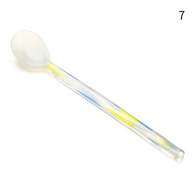 INS Style Vitraažist teelusikad Värvilised pika varrega kohvikulbid Klaassegamislusikad Koduköök Kohvinõud Lauanõud