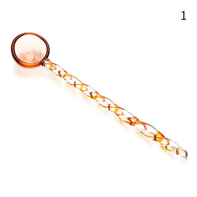 INS Style Vitraažist teelusikad Värvilised pika varrega kohvikulbid Klaassegamislusikad Koduköök Kohvinõud Lauanõud