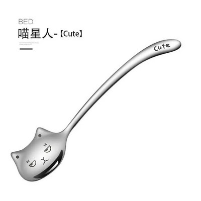 Mini Coffee Spoon Accessories Stirring Cute Cat Dessert Spoon 304 Stainlessl посуда Cucharas Café Cuchara ложка Cuillère 스푼 티스푼