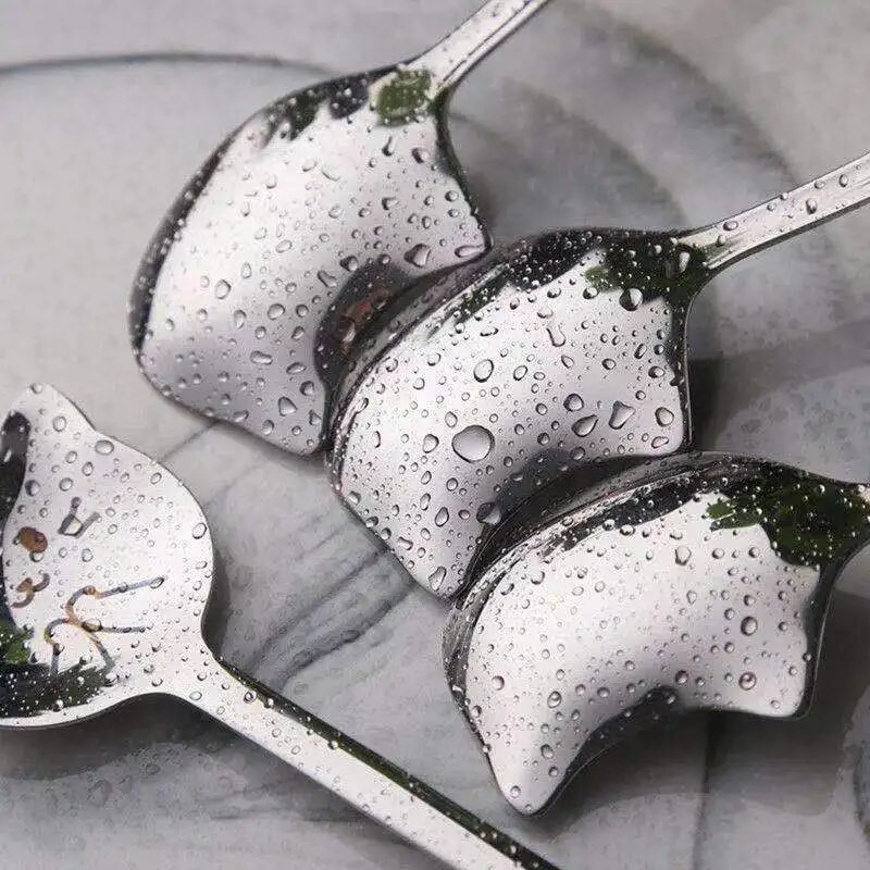 Mini Coffee Spoon Accessories Stirring Cute Cat Dessert Spoon 304 Stainlessl посуда Cucharas Café Cuchara ложка Cuillère 스푼 티스푼