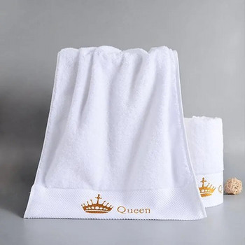 Качествени 100% памучни бели 5-звездни хотелски кърпи, домашен комплект, бродирани луксозни кърпи за баня за възрастни, абсорбиращи кърпи за лице