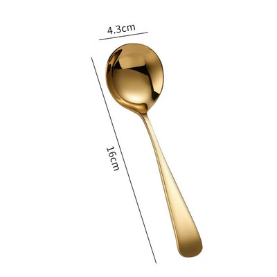 16 см * 4,3 см креативни лъжички за кафе с кръгла глава от неръждаема стомана с плодов модел Смесване на мляко Десертни чаени лъжици Кухненски аксесоари