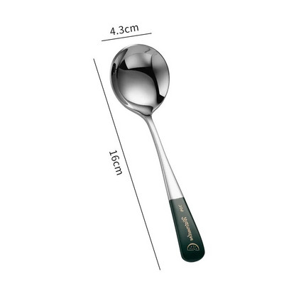 16 см * 4,3 см креативни лъжички за кафе с кръгла глава от неръждаема стомана с плодов модел Смесване на мляко Десертни чаени лъжици Кухненски аксесоари