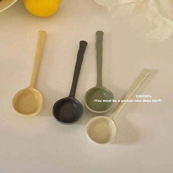 Керамична лъжица с дълга дръжка Инструменти за пиене на кафе Чай Кухненска джаджа Прибори за хранене Сервии Разбъркване на торта Захарна супа Десертна чаена лъжичка