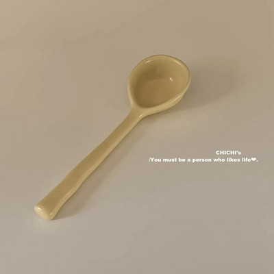 Keramička žlica s dugom drškom Alati za ispijanje kave i čaja Kuhinjski pribor Posuđe za jelo Posuđe za miješanje kolača Žličica za desert za juhu