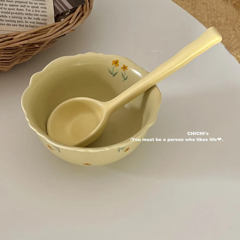 Keramička žlica s dugom drškom Alati za ispijanje kave i čaja Kuhinjski pribor Posuđe za jelo Posuđe za miješanje kolača Žličica za desert za juhu