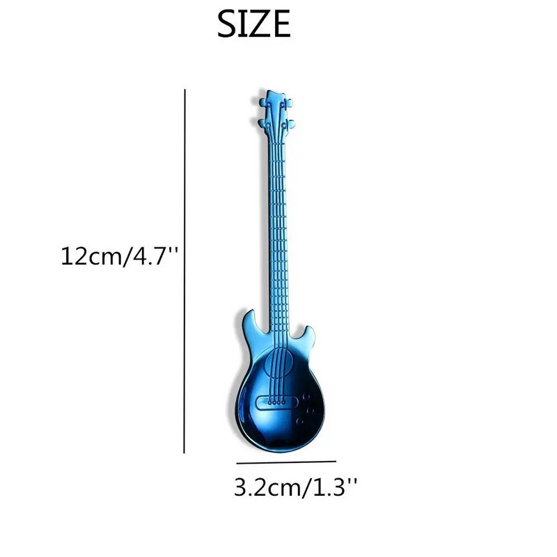 Kavos reikmenys Cukraus Šaukšteliai Arbatiniai Šaukšteliai Muzikiniai Kavos Šaukšteliai Kavos šaukšteliai Nerūdijančio plieno Gitaros formos Kavos Arbatiniai Šaukšteliai