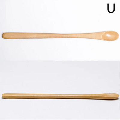 Дървена лъжица с дълга дръжка в японски стил Пръчка за разбъркване на кафе Чай Десертна лъжица Лъжица за смесване на супа Прибори за хранене Кухненски принадлежности