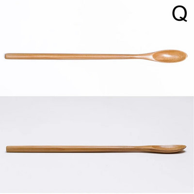 Дървена лъжица с дълга дръжка в японски стил Пръчка за разбъркване на кафе Чай Десертна лъжица Лъжица за смесване на супа Прибори за хранене Кухненски принадлежности