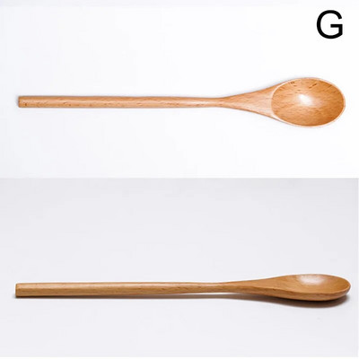 Дървена лъжица с дълга дръжка в японски стил Пръчка за разбъркване на кафе Чай Десертна лъжица Лъжица за смесване на супа Прибори за хранене Кухненски принадлежности