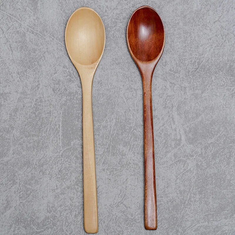 Дървена лъжица с дълга дръжка в японски стил Пръчка за разбъркване на кафе Чай Десертна лъжица Лъжица за смесване на супа Прибори за хранене Кухненски принадлежности