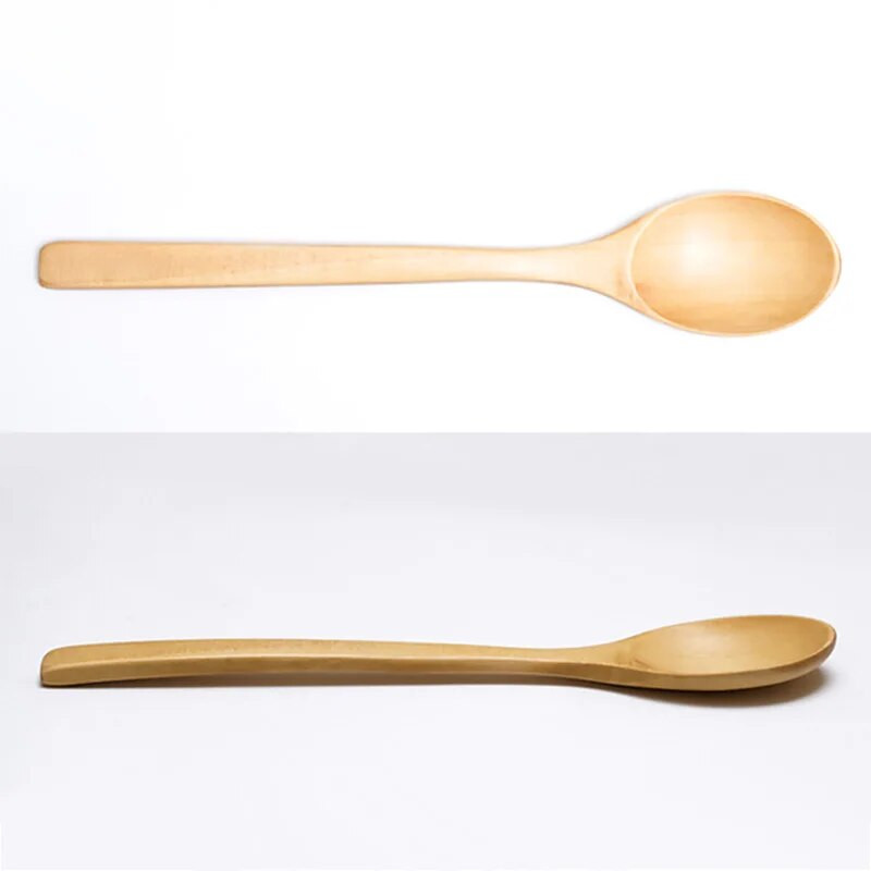 Дървена лъжица с дълга дръжка в японски стил Пръчка за разбъркване на кафе Чай Десертна лъжица Лъжица за смесване на супа Прибори за хранене Кухненски принадлежности
