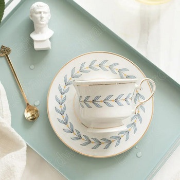 Винтидж керамична чаша за кафе Чаши за чай в европейски стил и комплект чинийки Чаша за чай Чаша със златен ръб Дизайн на чаша за кафе Чаши за вода за следобеден чай
