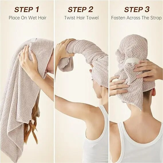 Eriti suur mikrokiust juukserätik naistele pikkadele, lokkis, paksudele juustele, ülipehme kortsumisvastane kiirkuivav juukserätik