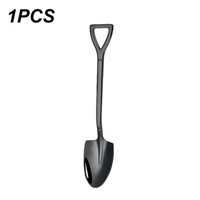 4PCS Лъжица за кафе Комплект прибори за хранене Ретро желязна лопата от неръждаема стомана Лъжица за сладолед Лъжица Творческа лъжица чаена лъжица Модна посуда