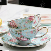 Cvjetni uzorci biljaka Šalice za čaj i tanjurići Šalica za kavu Keramička ukrasna šalica za kućanstvo Šalica za čaj u nordijskom stilu Šalice za posuđe