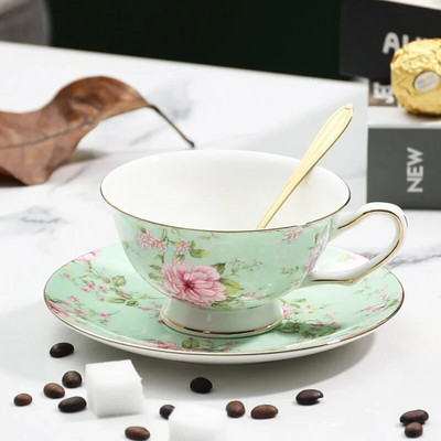 Cvjetni uzorci biljaka Šalice za čaj i tanjurići Šalica za kavu Keramička ukrasna šalica za kućanstvo Šalica za čaj u nordijskom stilu Šalice za posuđe