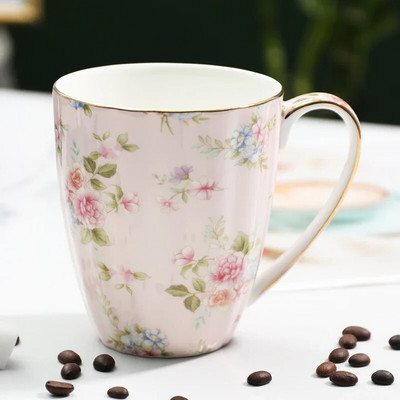 Cvjetni uzorci biljaka Šalice za čaj i tanjurići Šalica za kavu Keramička ukrasna šalica za kućanstvo Šalica za čaj u nordijskom stilu Šalice za posuđe