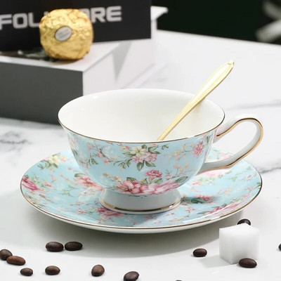 Cvjetni uzorci biljaka Šalice za čaj i tanjurići Šalica za kavu Keramička ukrasna šalica za kućanstvo Šalica za čaj u nordijskom stilu Šalice za posuđe