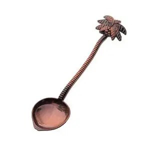 1PC Vintage kraljevski stil Stablo kokosa Čaj Žličica za kavu Sladoled Mali ukrasni poklon od cinka za zabavu u baru Retro Žličica za kavu Vruće