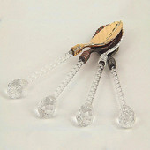 Нов модел с кристална глава Реколта Чаена лъжица Лъжички за кафе Многоцветен издълбан дизайн Фестивална парти Лъжица Лъжици Посуда