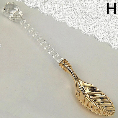 Нов модел с кристална глава Реколта Чаена лъжица Лъжички за кафе Многоцветен издълбан дизайн Фестивална парти Лъжица Лъжици Посуда