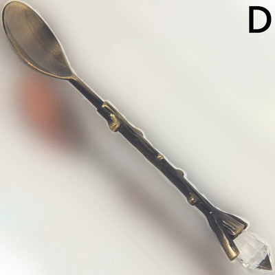 Нов модел с кристална глава Реколта Чаена лъжица Лъжички за кафе Многоцветен издълбан дизайн Фестивална парти Лъжица Лъжици Посуда