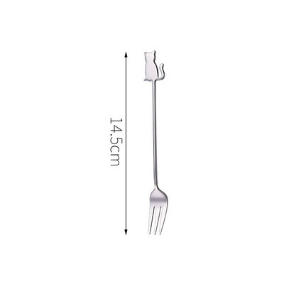 Kreativna Žlica za miješanje kave od nehrđajućeg čelika Crtić Mačka Riba Viseća šalica Žličica Voće Vilica za desert Mlijeko Sladoled Posuđe